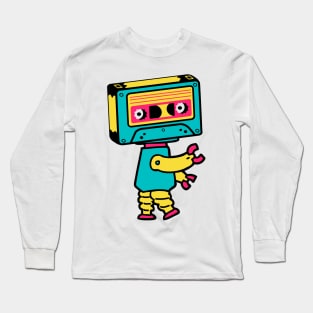 Cassette Bot The Retro Cassette Tape Robot Long Sleeve T-Shirt